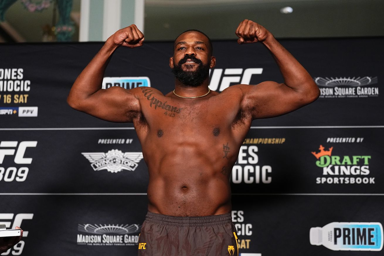 UFC 309 weigh-in results: Jon Jones 11 pounds lighter than Stipe Miocic for championship showdown