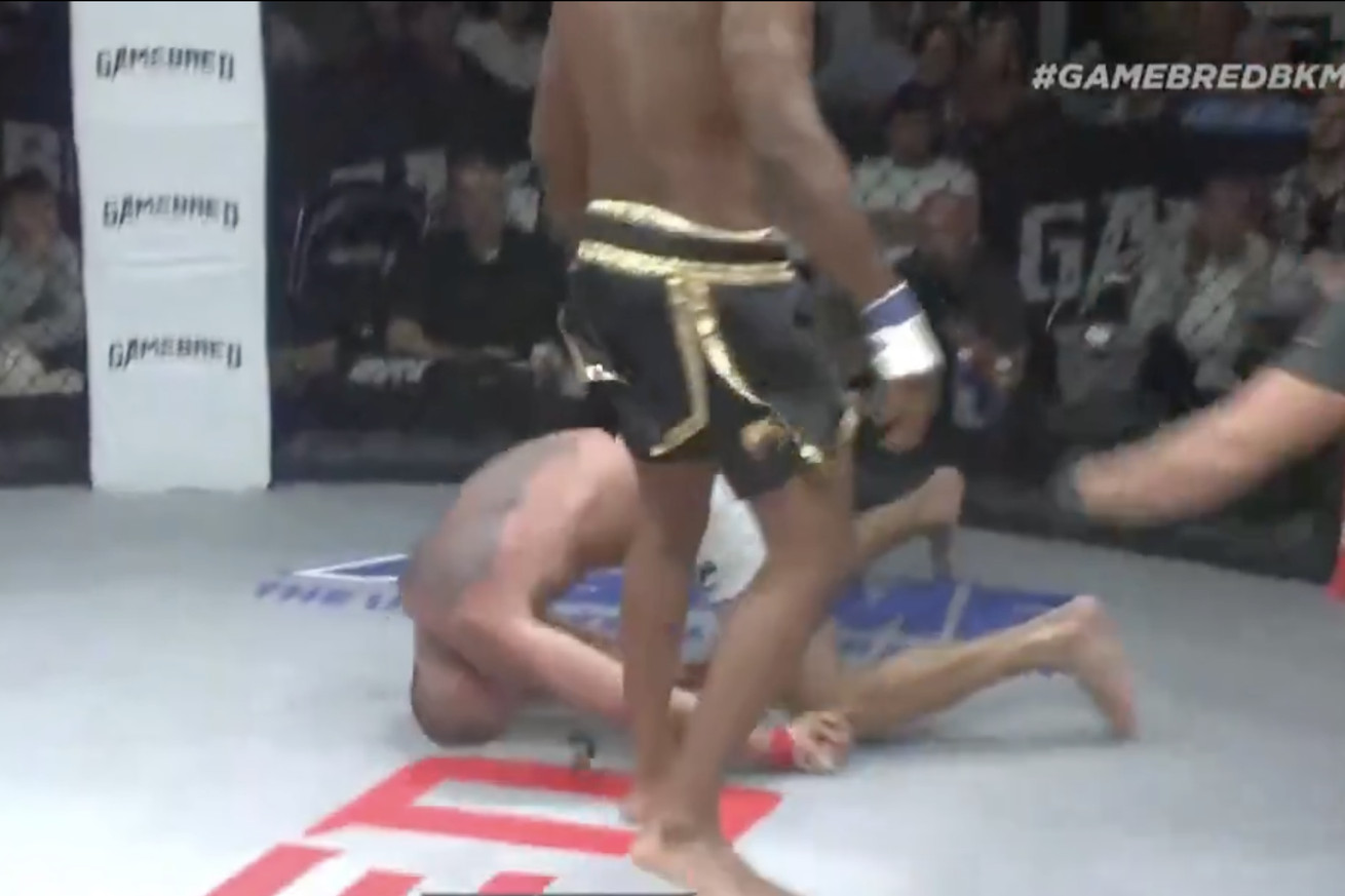 Gamebred Bareknuckle MMA 8 video: Frank Tate faceplants Alex Nicholson in 56 seconds