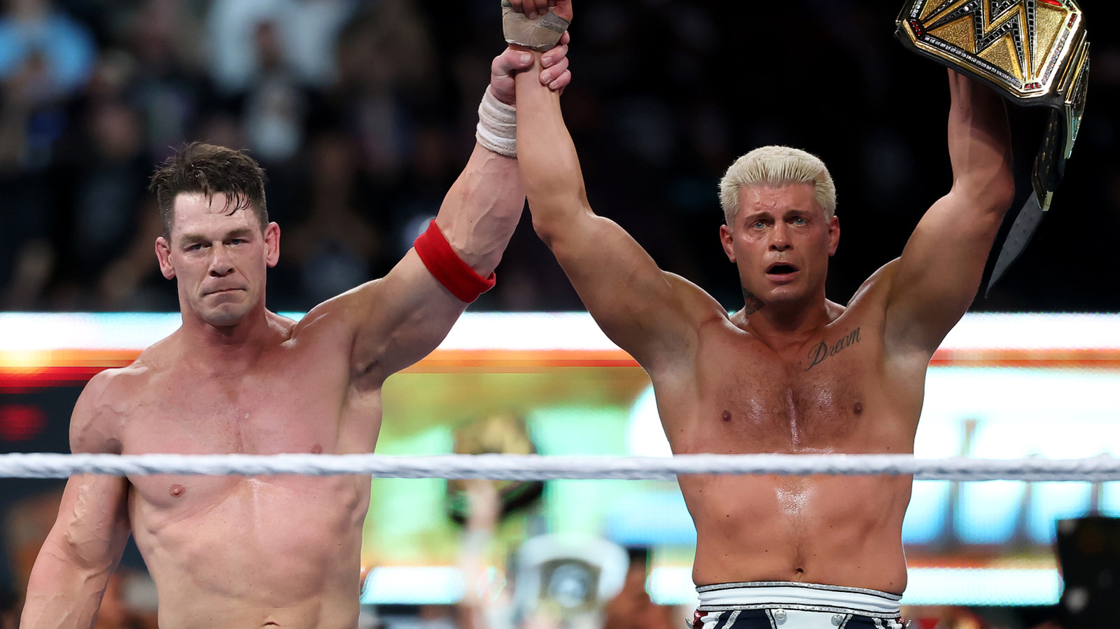 WWE Champion Cody Rhodes Gets Emotional Following John Cena’s Last Match At SNME