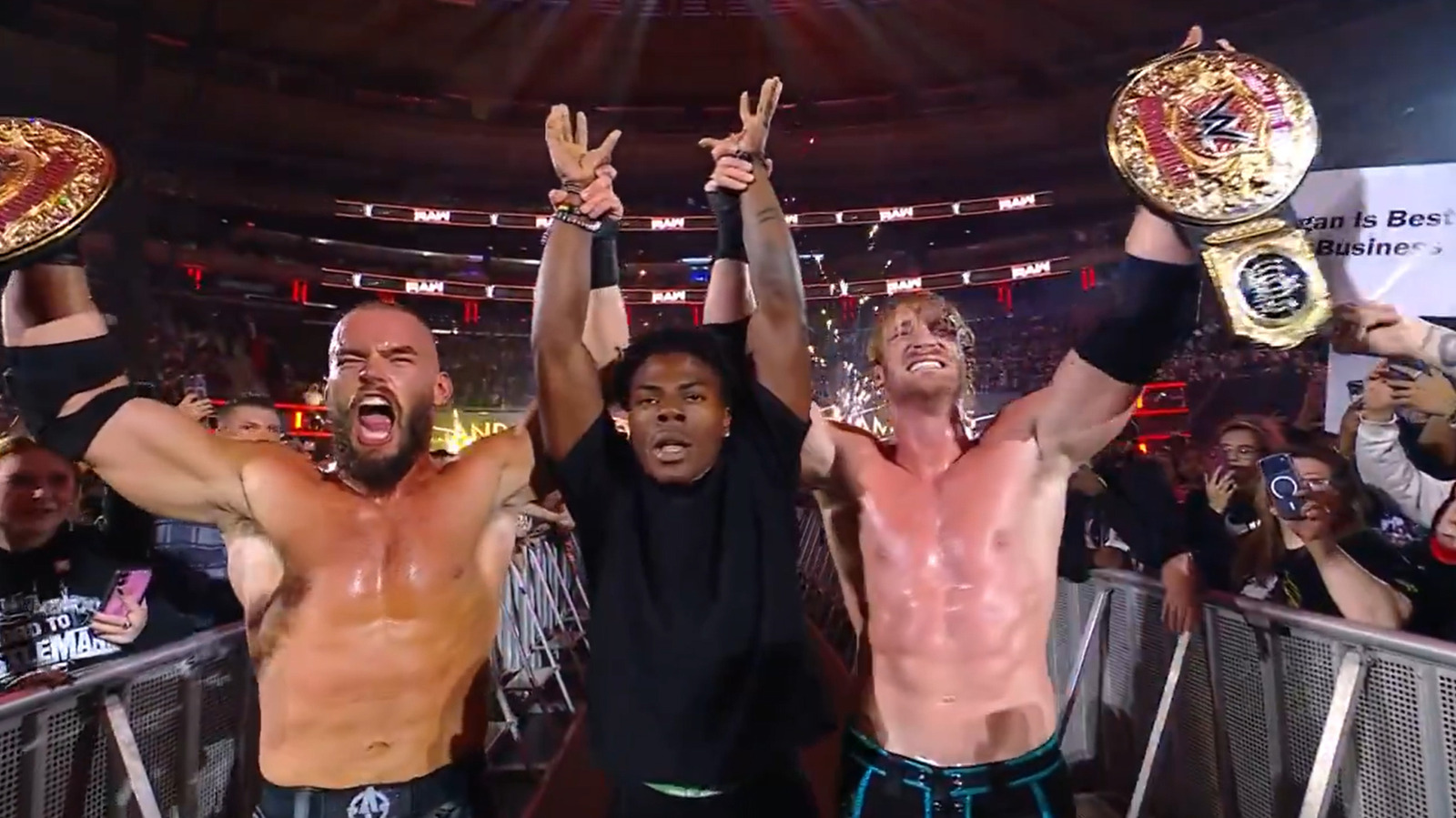 Logan Paul & Austin Theory Defeat The Usos, Win Tag Titles In WWE Raw Street Fight
