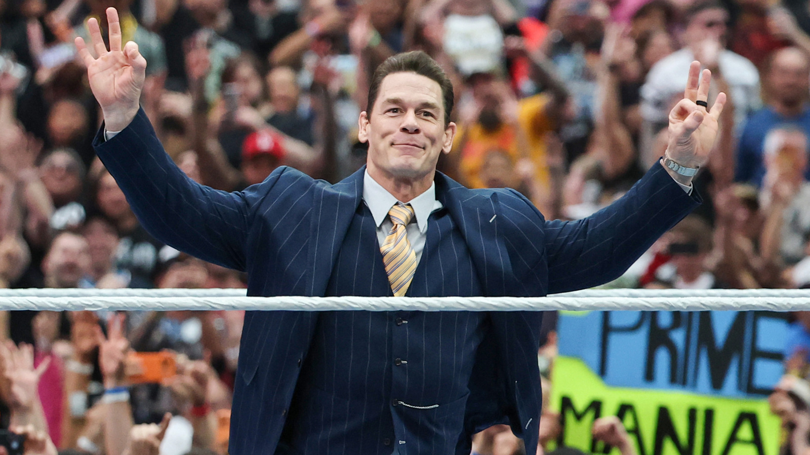 John Cena Encounters Danhausen, The Miz After Announcing WWE WrestleMania Attendance