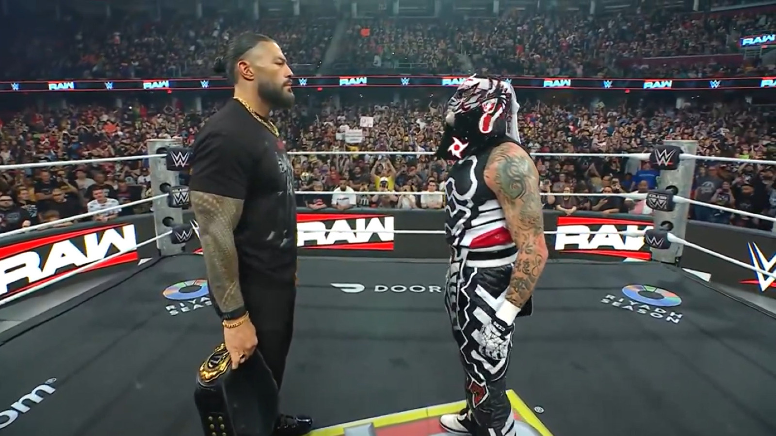 Roman Reigns Confronts Penta Following WWE Raw Tournament Finals Win Over Rey Fenix
